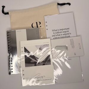 Cloth and Paper A5 bundle, silver metallic task planner notebook and inserts